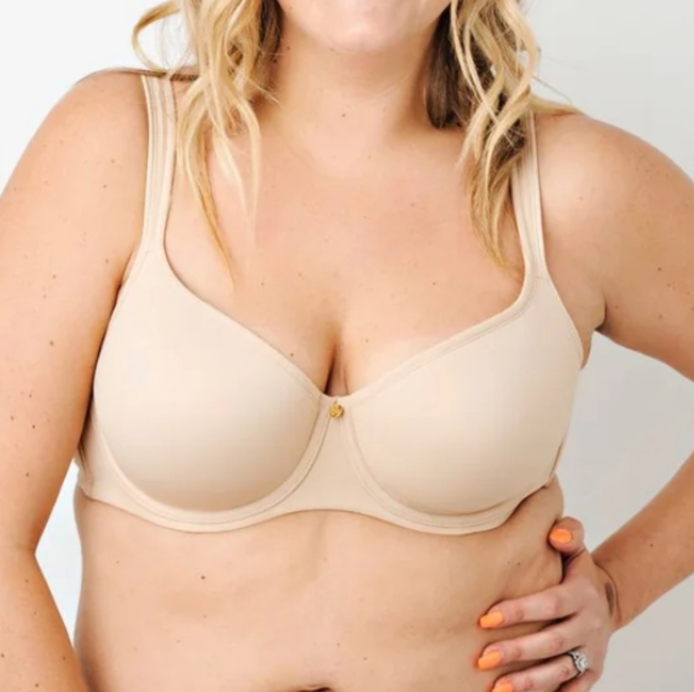 42G Support Bra, Underwire, Essential Bodywear Abby, New/tags, Nude/Tan, Plus Si